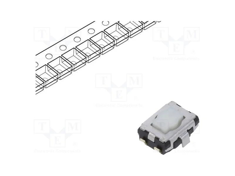 Microinterruptor TACT, SPST, Pos: 2, 0,02A/15VDC,.