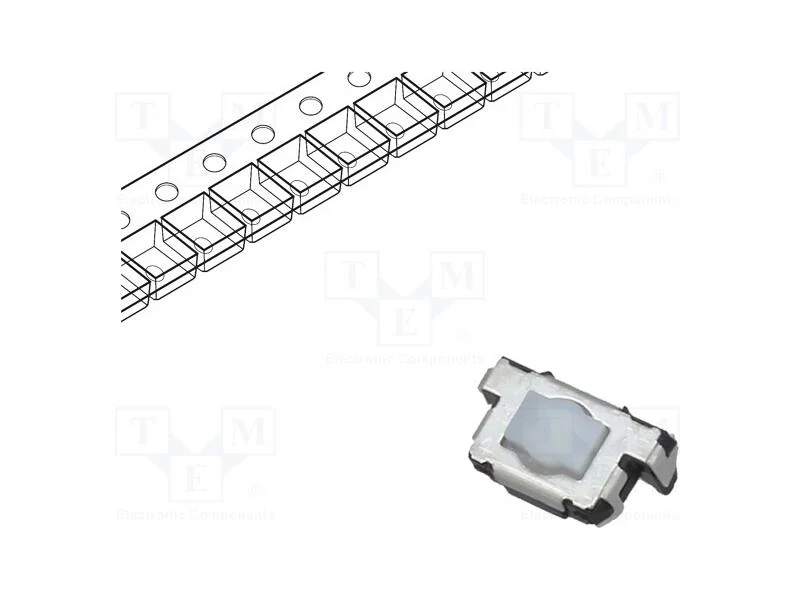 Microinterruptor TACT, SPST, Pos: 2, 0,02A/12VDC,.