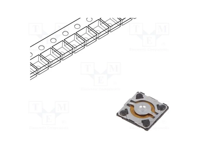 Microinterruptor TACT, SPST, Pos: 2, 0,02A/15VDC,.