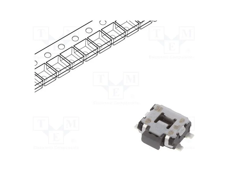 Microinterruptor TACT, SPST, Pos: 2, 0,05A/12VDC,.