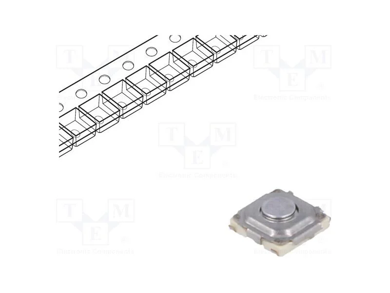 Microinterruptor Tact, Spst, Pos: 2, 0,02a/15vdc, Smt, Não Disp, 1n