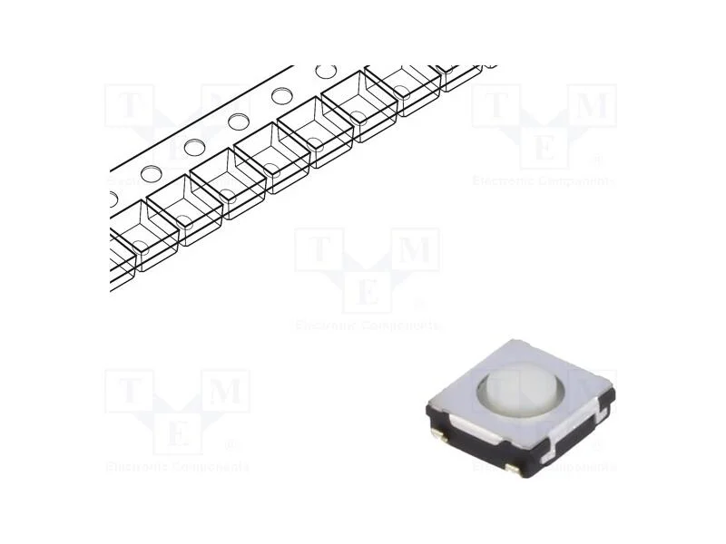 Microinterruptor TACT, SPST, Pos: 2, 0,02A/15VDC,.