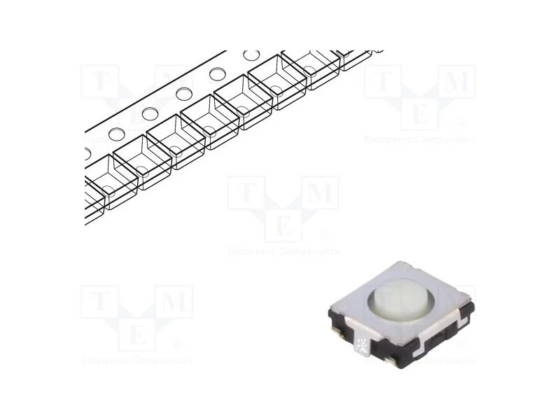 Microinterruptor TACT, SPST, Pos: 2, 0,02A/15VDC,.