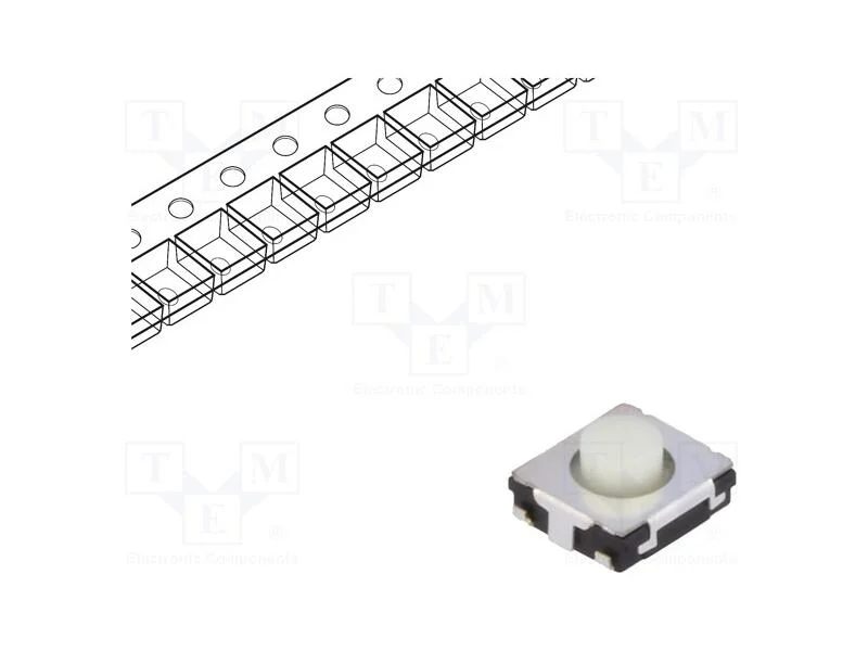 Microinterruptor TACT, SPST, Pos: 2, 0,02A/15VDC,.