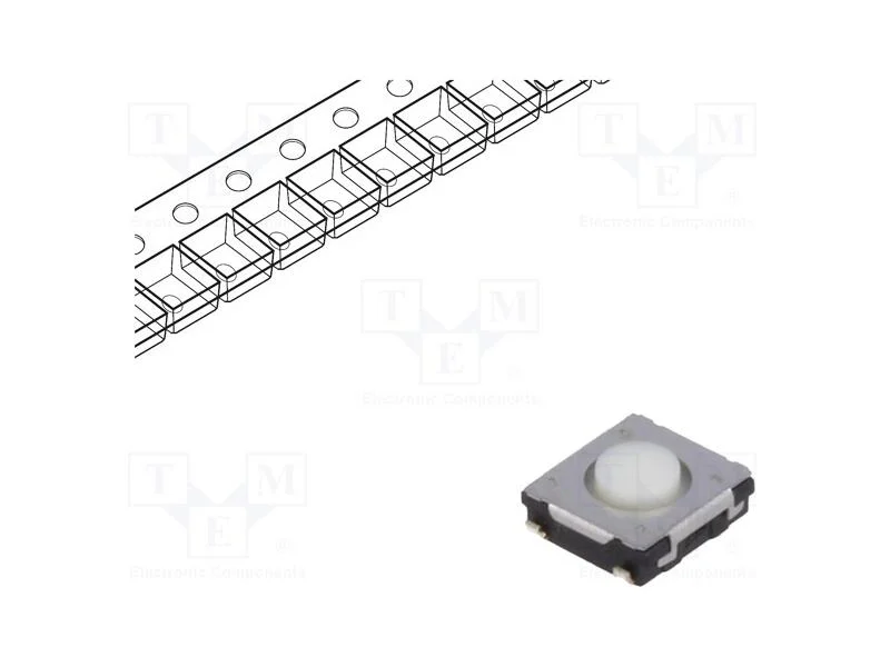 Microinterruptor TACT, SPST, Pos: 2, 0,02A/15VDC,.
