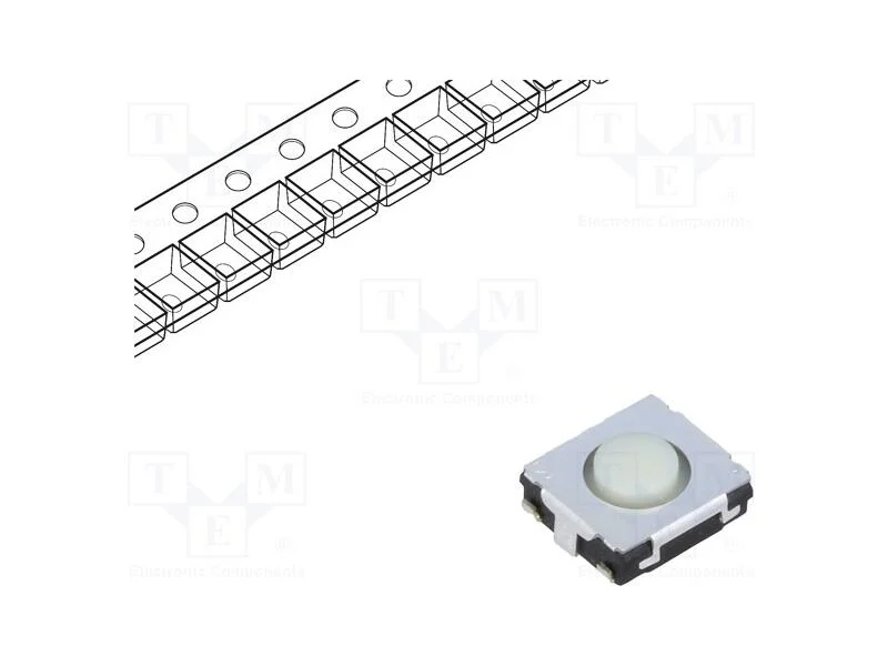 Microinterruptor TACT, SPST, Pos: 2, 0,02A/15VDC,.