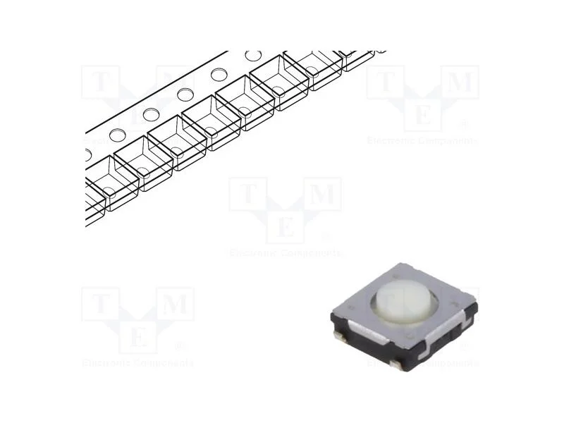 Microinterruptor TACT, SPST, Pos: 2, 0,02A/15VDC,.
