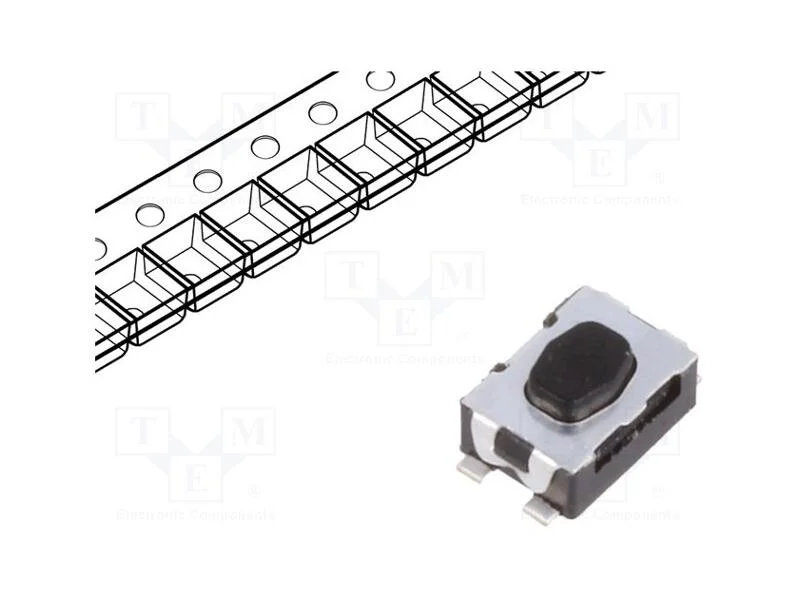 Microinterruptor TACT, SPST-NO, Pos: 2, 0,05A/32V.
