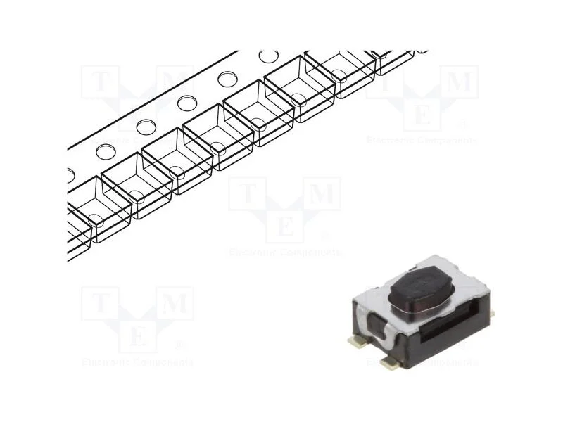 Microinterruptor TACT, SPST-NO, Pos: 2, 0,05A/32V.