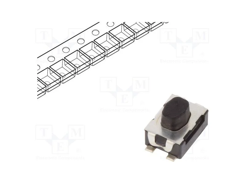 Microinterruptor TACT, SPST-NO, Pos: 2, 0,05A/32V.