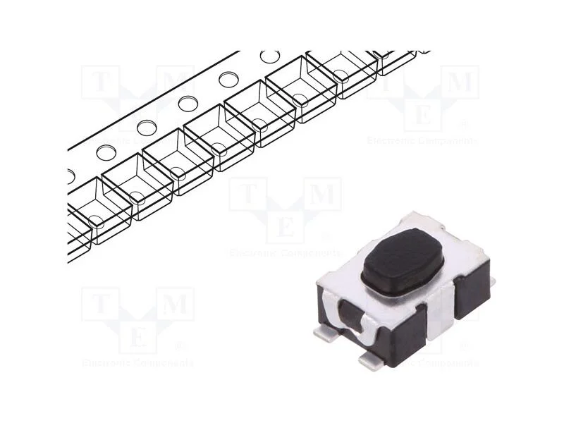Microinterruptor TACT, SPST-NO, Pos: 2, 0,05A/32V.
