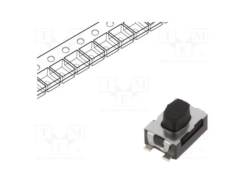 Microinterruptor TACT, SPST-NO, Pos: 2, 0,05A/32V.