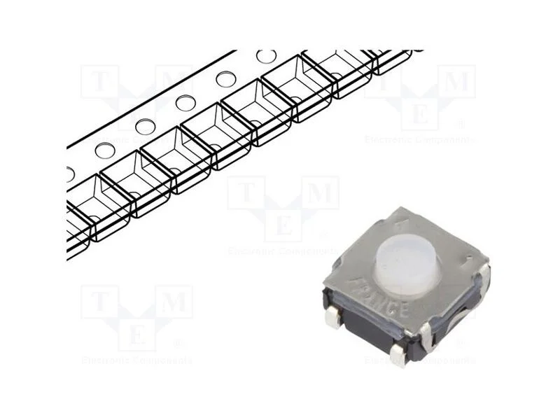 Microinterruptor TACT, SPST-NO, Pos: 2, 0,05A/32V.