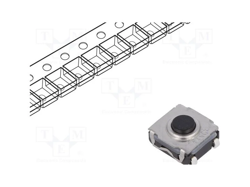 Microinterruptor TACT, SPST-NO, Pos: 2, 0,05A/32V.