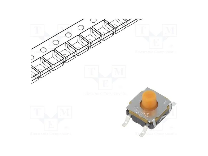 Microinterruptor TACT, SPST-NO, Pos: 2, 0,05A/32V.