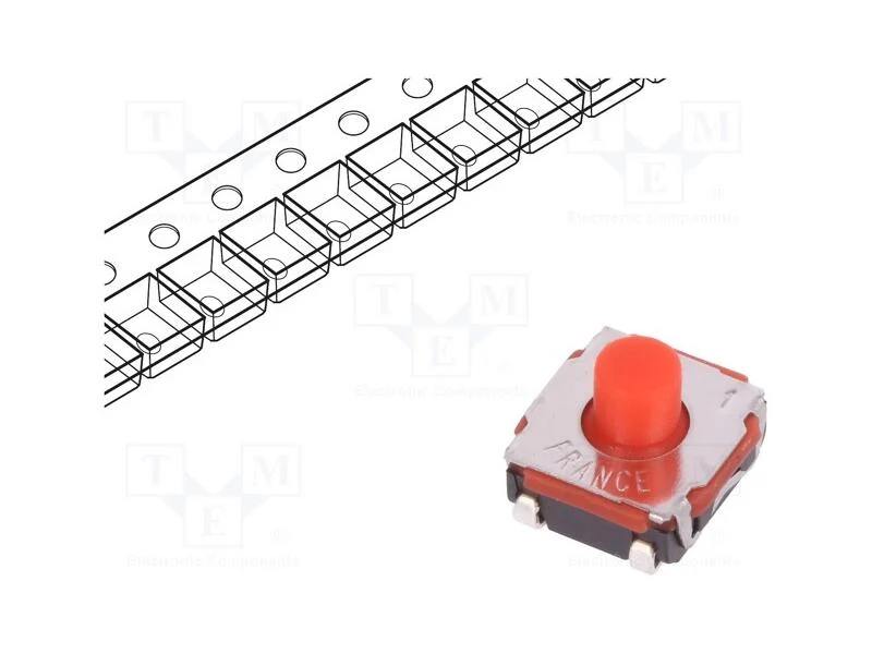 Microinterruptor TACT, SPST-NO, Pos: 2, 0,05A/32V.