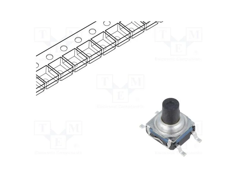 Microinterruptor TACT, SPST-NO, Pos: 2, 0,05A/32V.