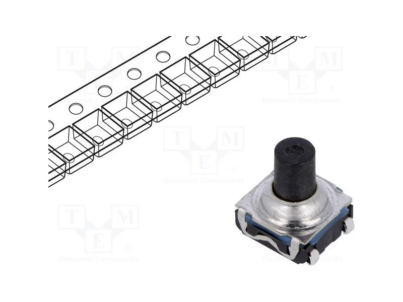 Microinterruptor TACT, SPST-NO, Pos: 2, 0,05A/32V.