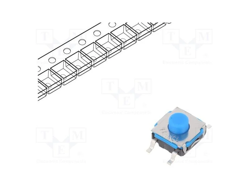 Microinterruptor TACT, SPST-NO, Pos: 2, 0,05A/32V.