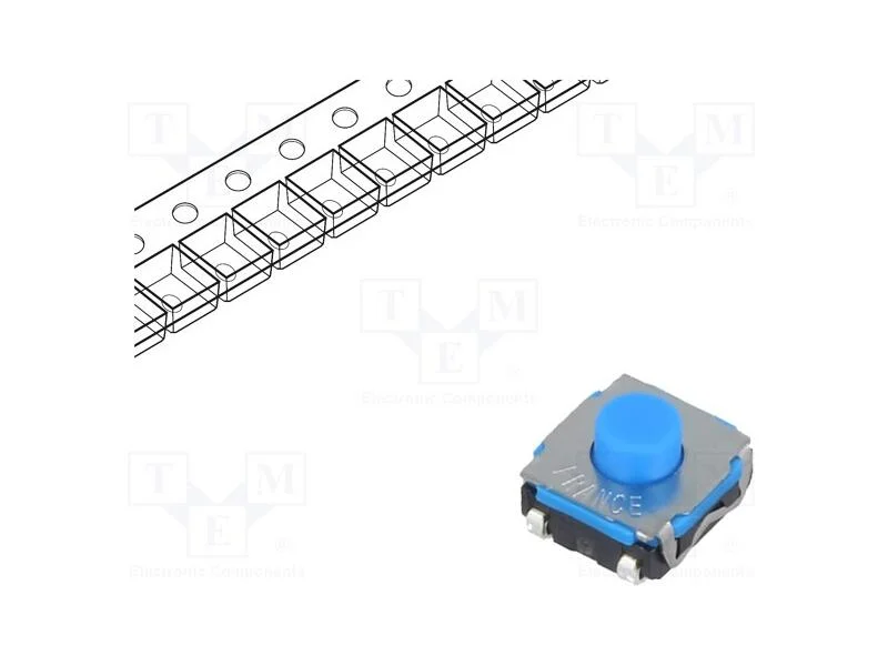 Microinterruptor TACT, SPST-NO, Pos: 2, 0,05A/32V.