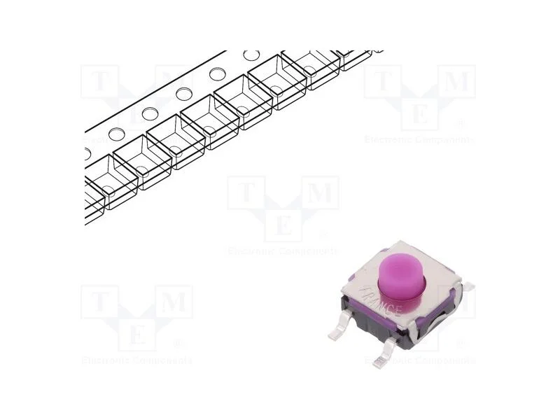 Microinterruptor TACT, SPST-NO, Pos: 2, 0,05A/32V.