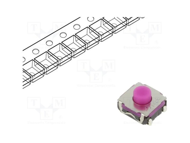 Microinterruptor TACT, SPST-NO, Pos: 2, 0,05A/32V.