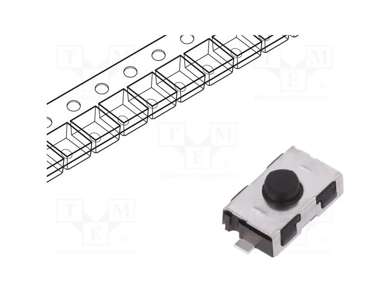 Microinterruptor TACT, SPST-NO, Pos: 2, 0,05A/32V.