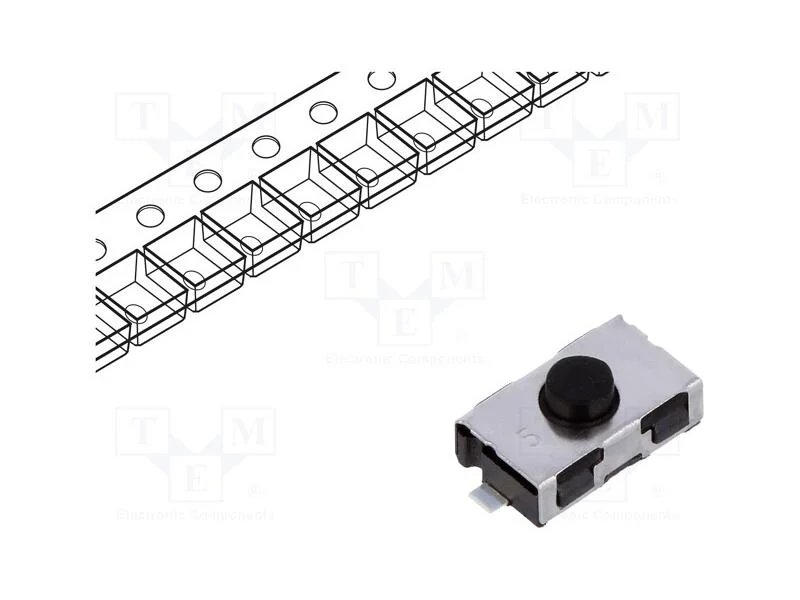 Microinterruptor TACT, SPST-NO, Pos: 2, 0,05A/32V.