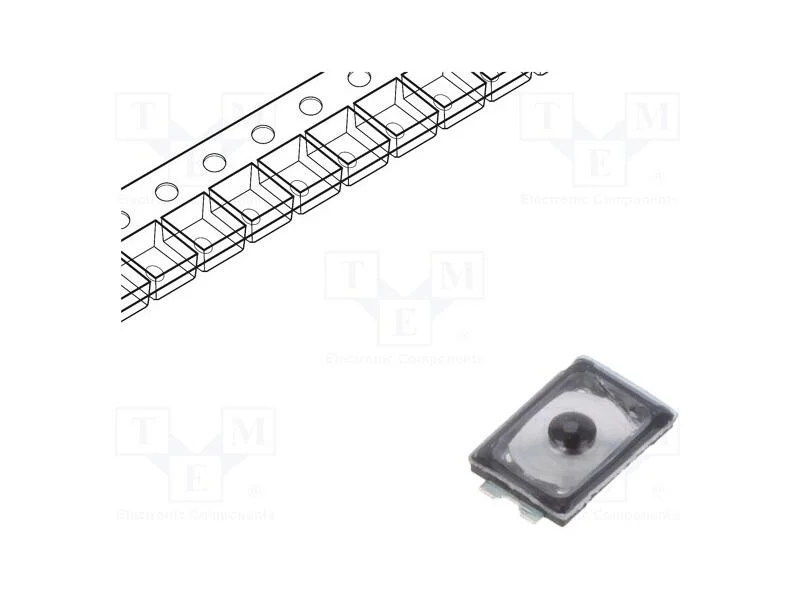 Microinterruptor TACT, SPST-NO, Pos: 2, 0,02A/15V.