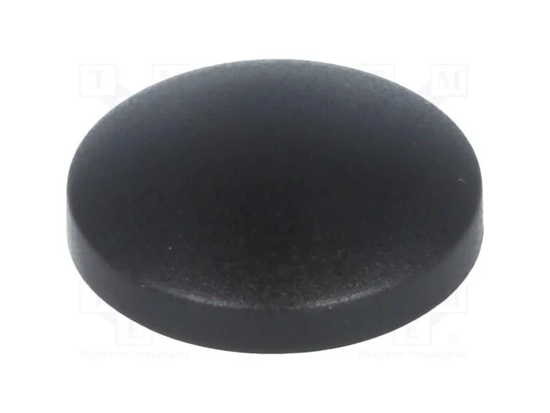 Tecla, redonda, preto, plástico