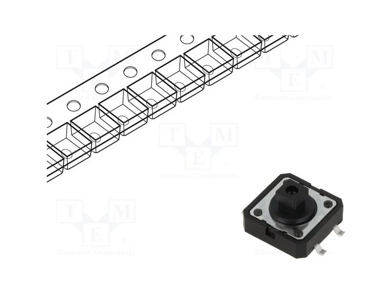 Microinterruptor TACT, SPST-NO, Pos: 2, 0,05A/12V.