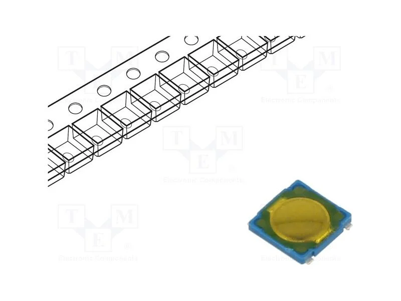 Microinterruptor TACT, SPST-NO, Pos: 2, 0,05A/12V.