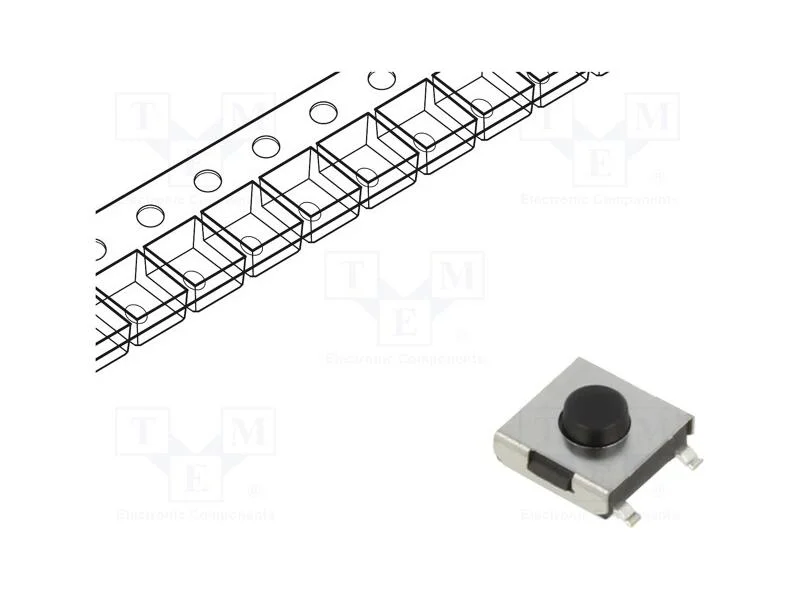 Microinterruptor TACT, SPST-NO, Pos: 2, 0,05A/12V.