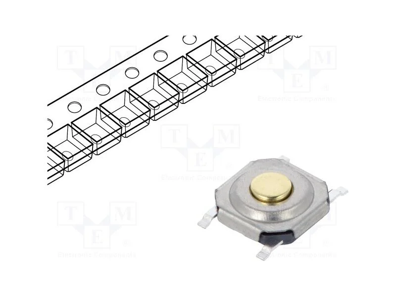 Microinterruptor TACT, SPST-NO, Pos: 2, 0,05A/12V.