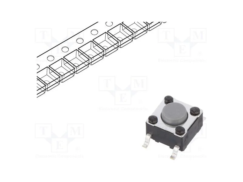 Microinterruptor TACT, SPST-NO, Pos: 2, 0,05A/12V.