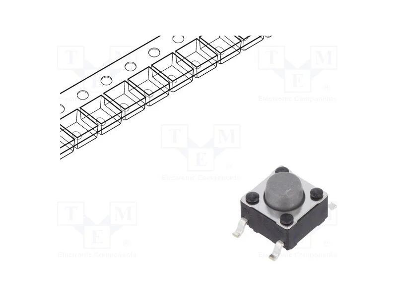 Microinterruptor TACT, SPST-NO, Pos: 2, 0,05A/12V.