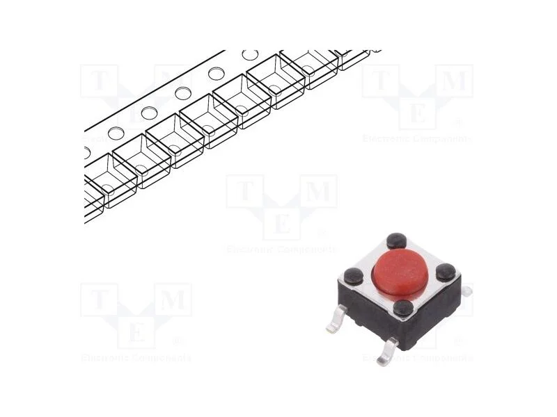 Microinterruptor TACT, SPST-NO, Pos: 2, 0,05A/12V.