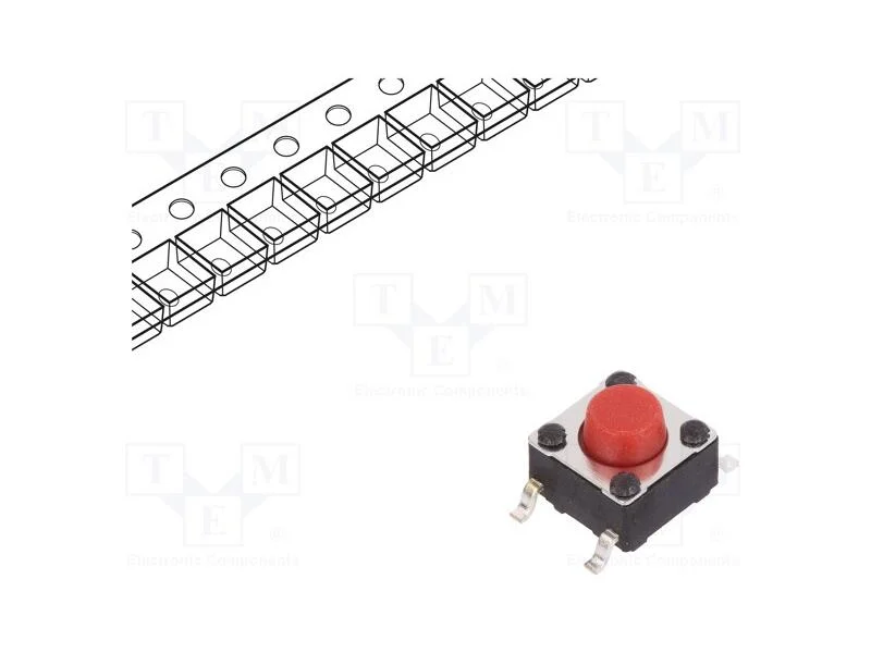 Microinterruptor TACT, SPST-NO, Pos: 2, 0,05A/12V.