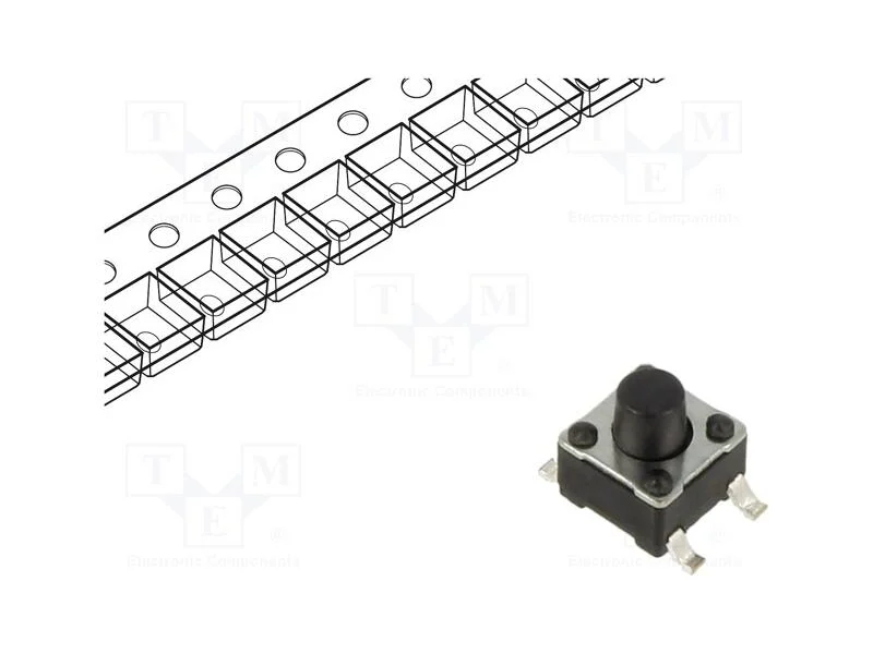 Microinterruptor TACT, SPST-NO, Pos: 2, 0,05A/12V.