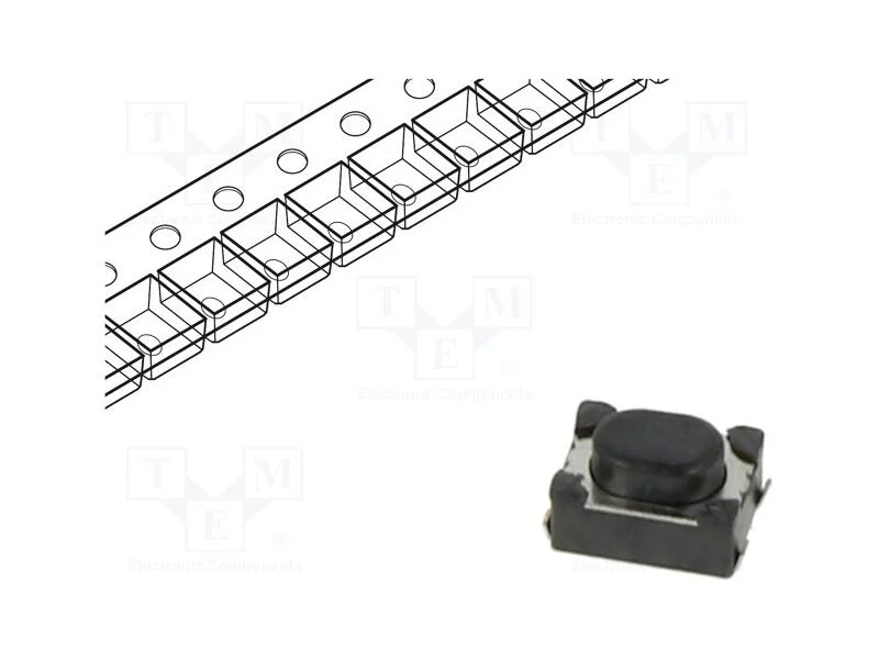Microinterruptor TACT, SPST-NO, Pos: 2, 0,05A/16V.