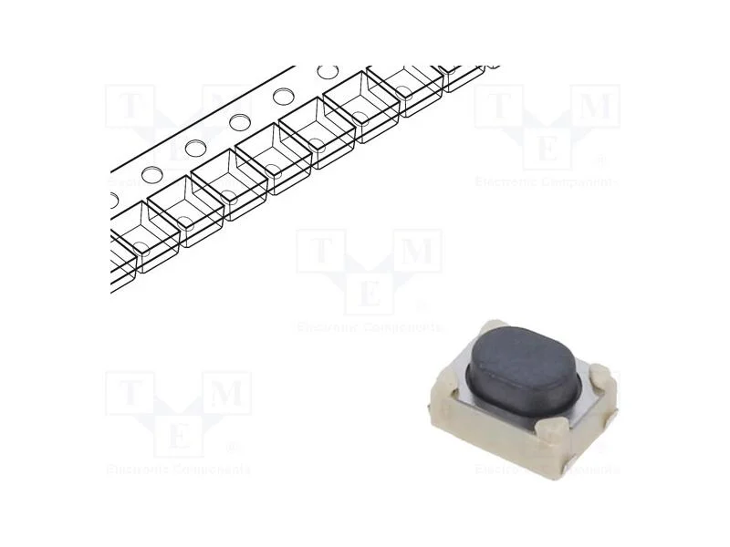 Microinterruptor TACT, SPST-NO, Pos: 2, 0,05A/16V.