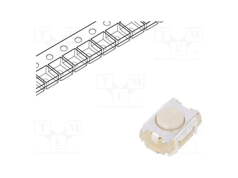 Microinterruptor TACT, SPST-NO, Pos: 2, 0,05A/12V.