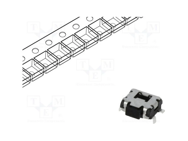 Microinterruptor TACT, SPST-NO, Pos: 2, 0,05A/12V.