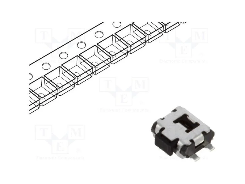 Microinterruptor TACT, SPST-NO, Pos: 2, 0,05A/12V.