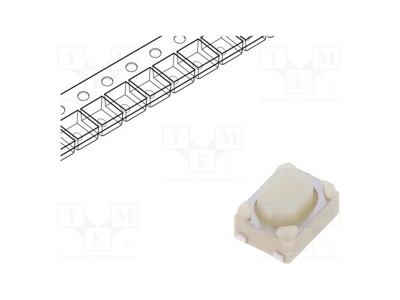 Microinterruptor TACT, SPST, Pos: 2, 0,05A/16VDC,.