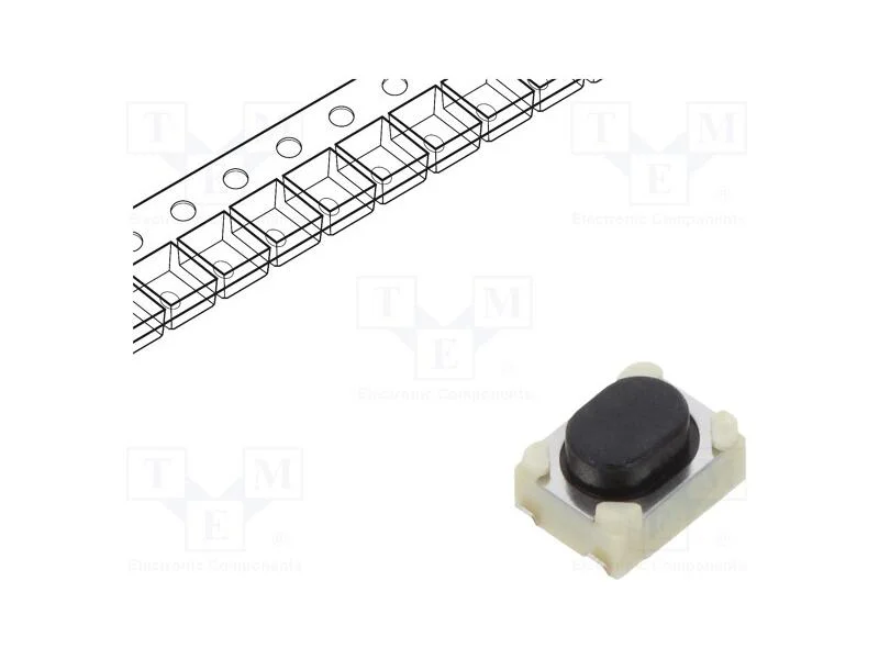 Microinterruptor TACT, SPST, Pos: 2, 0,05A/16VDC,.