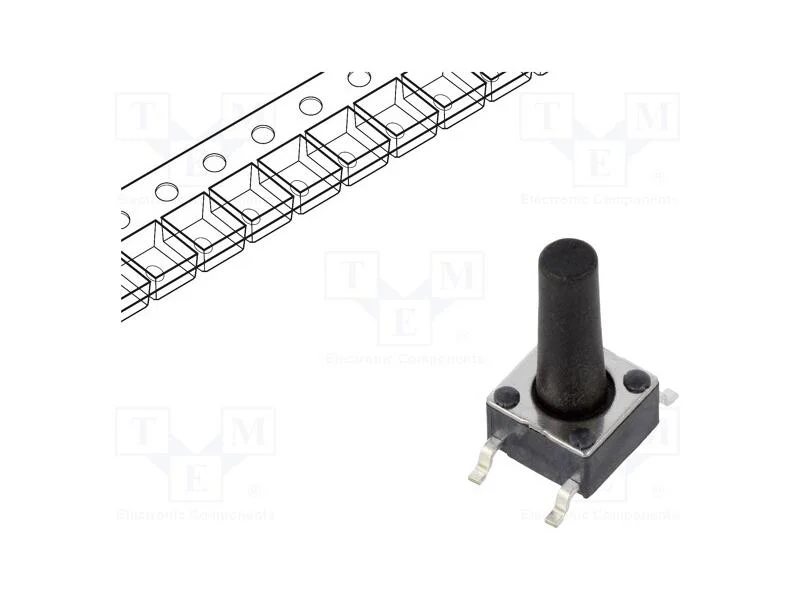 Microinterruptor TACT, SPST-NO, Pos: 2, 0,05A/12V.