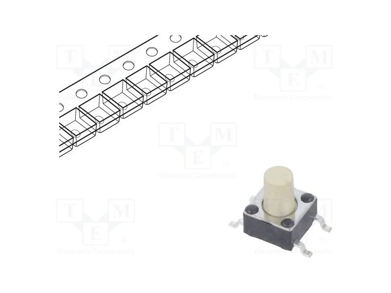 Microinterruptor TACT, SPST-NO, Pos: 2, 0,05A/12V.