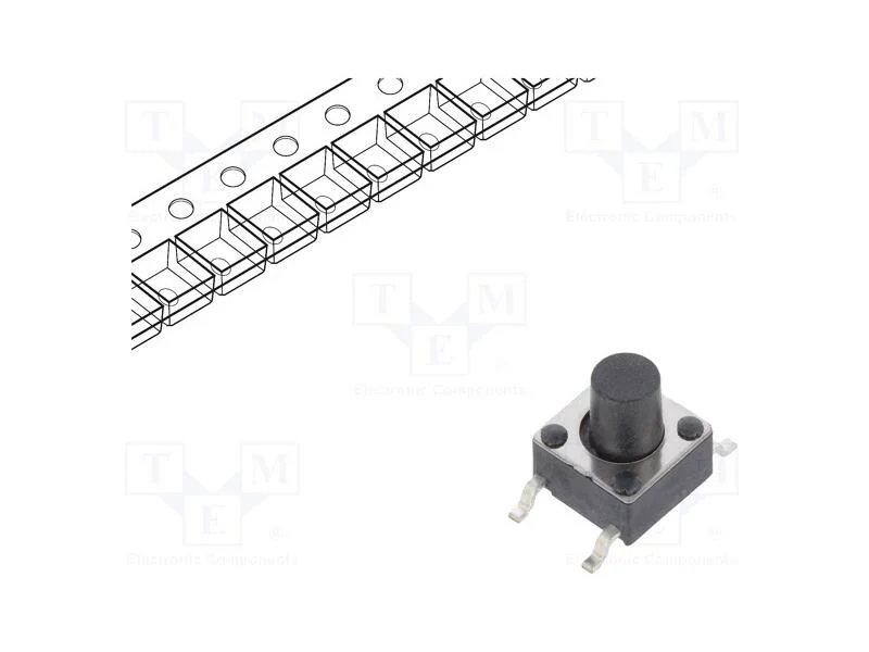 Microinterruptor TACT, SPST-NO, Pos: 2, 0,05A/12V.