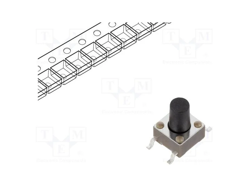 Microinterruptor TACT, SPST-NO, Pos: 2, 0,05A/12V.